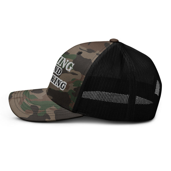 MOVING AND SHAKING Camouflage Trucker Hat