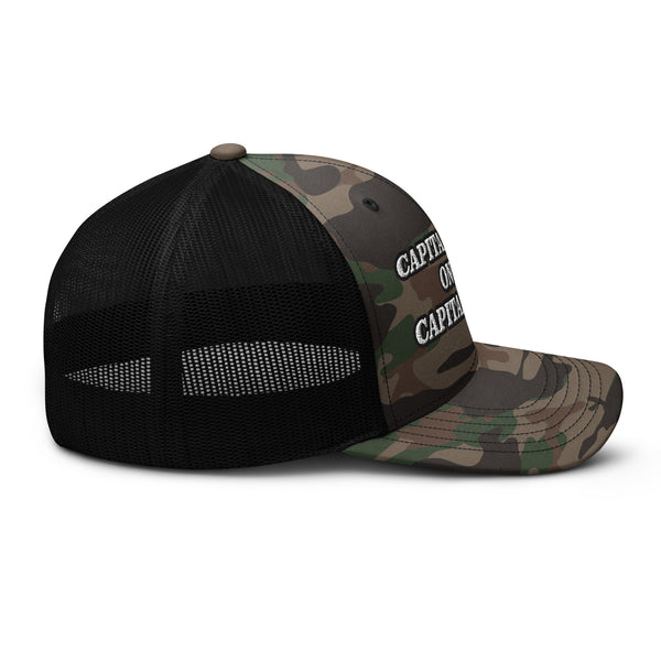 CAPITALIZE ON CAPITALISM! Camouflage Trucker Hat