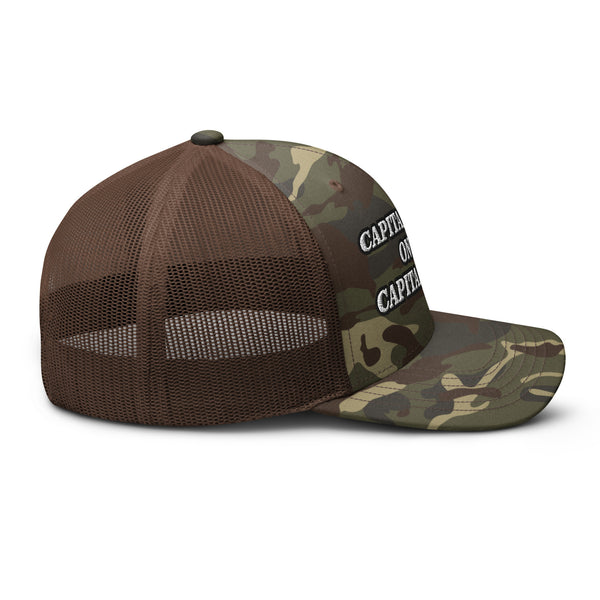 CAPITALIZE ON CAPITALISM! Camouflage Trucker Hat