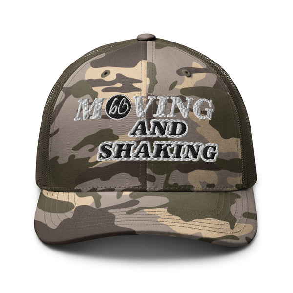 MOVING AND SHAKING Camouflage Trucker Hat