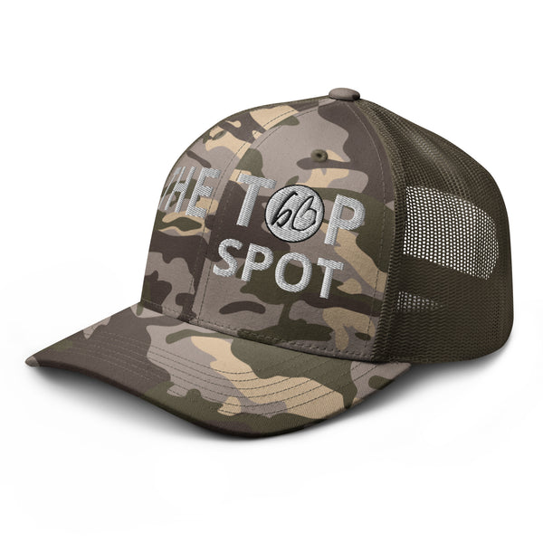 THE TOP SPOT Camouflage Trucker Hat