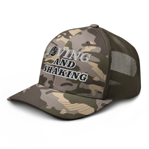 MOVING AND SHAKING Camouflage Trucker Hat