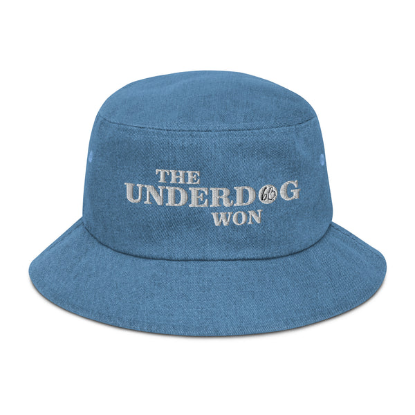 THE UNDERDOG WON Denim Bucket Hat