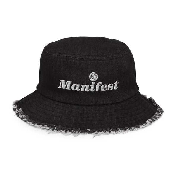 Manifest Distressed Denim Bucket Hat