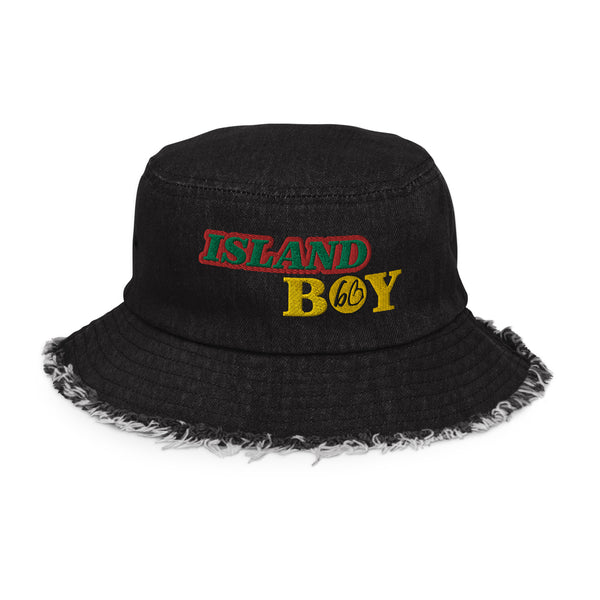 ISLAND BOY Distressed Denim Bucket Hat