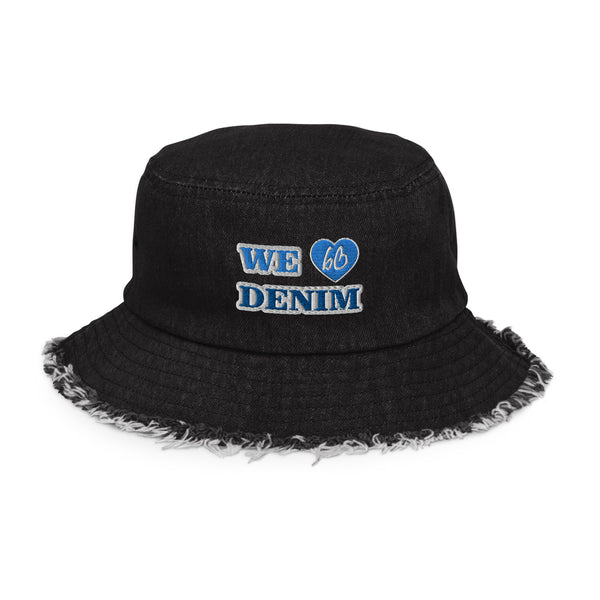 WE LOVE DENIM Distressed Bucket Hat