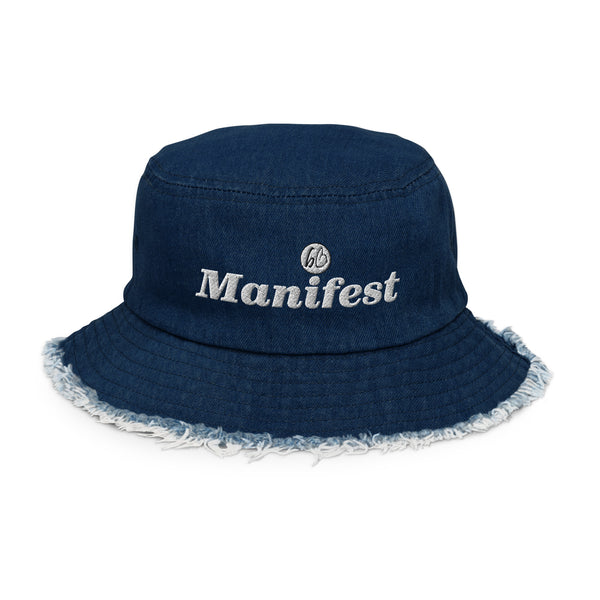 Manifest Distressed Denim Bucket Hat