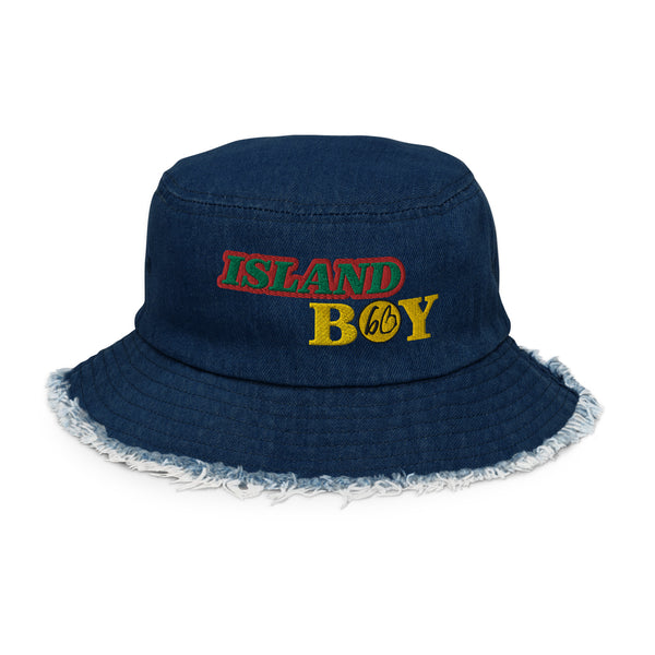 ISLAND BOY Distressed Denim Bucket Hat