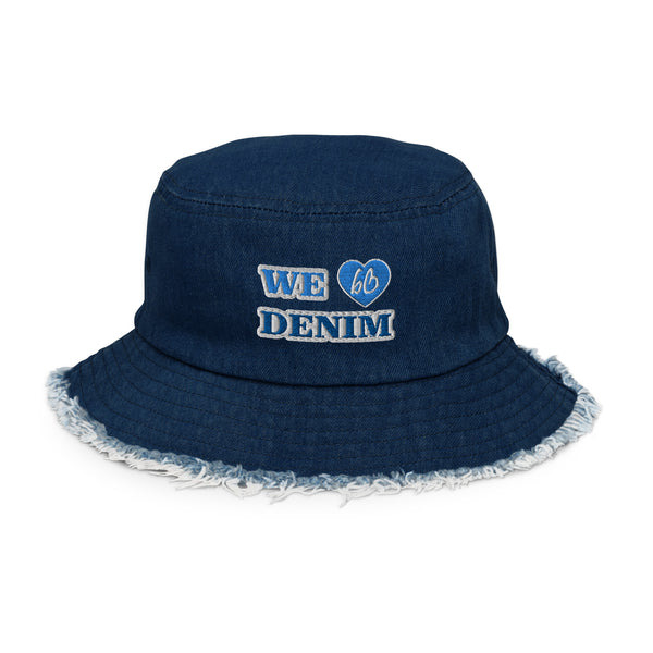 WE LOVE DENIM Distressed Bucket Hat