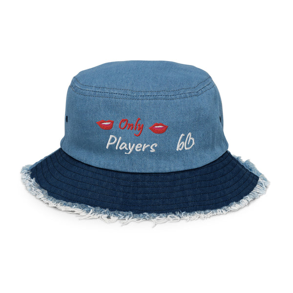 Only Players Distressed Denim Bucket Hat