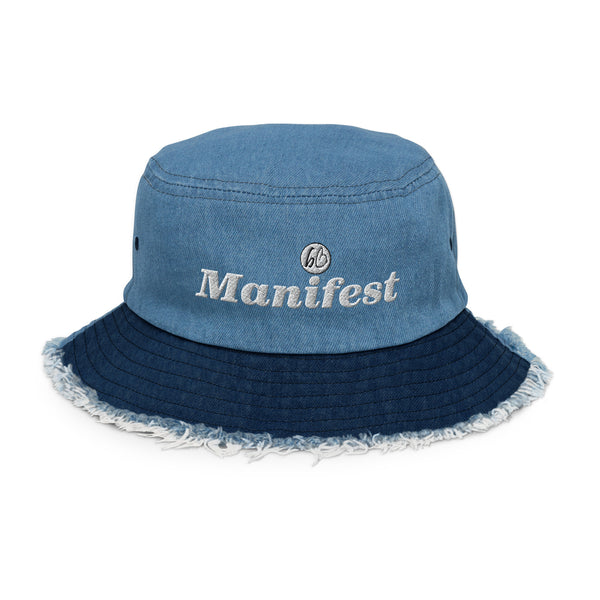 Manifest Distressed Denim Bucket Hat