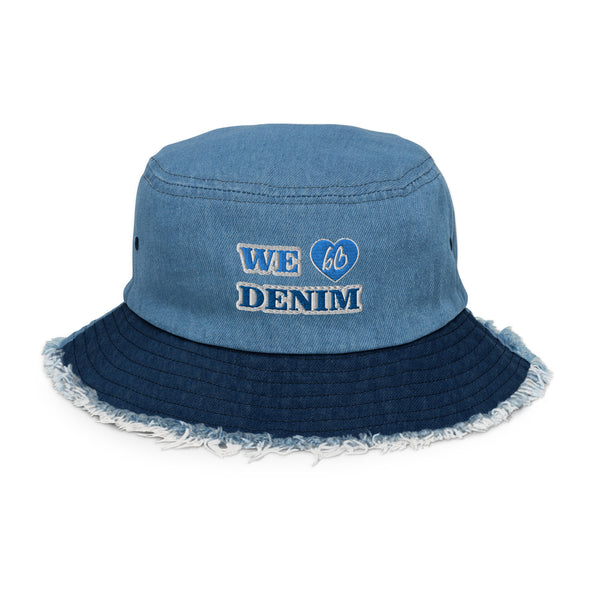 WE LOVE DENIM Distressed Bucket Hat