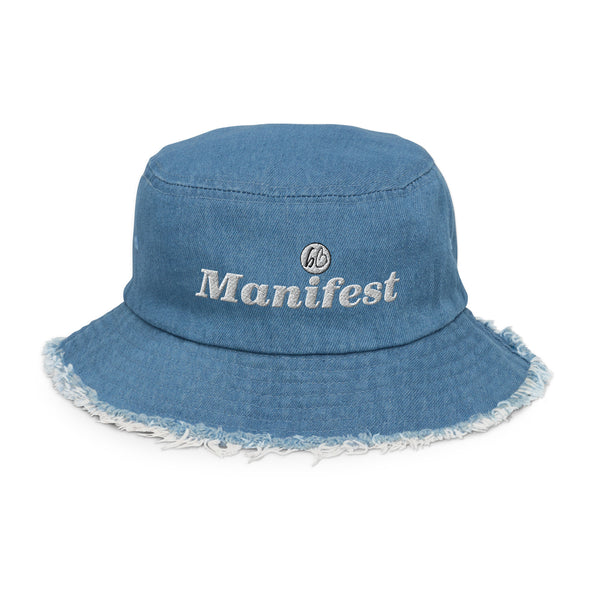 Manifest Distressed Denim Bucket Hat