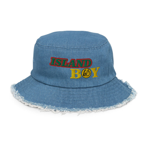 ISLAND BOY Distressed Denim Bucket Hat