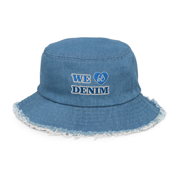 WE LOVE DENIM Distressed Bucket Hat