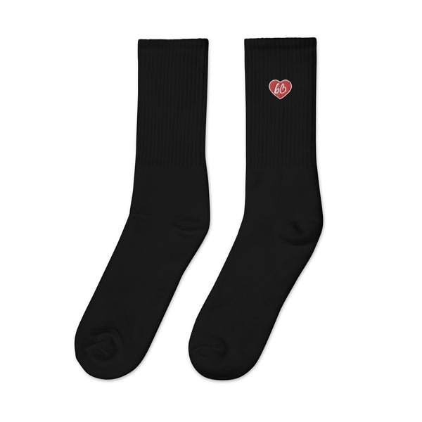 Heart bb Embroidered Socks