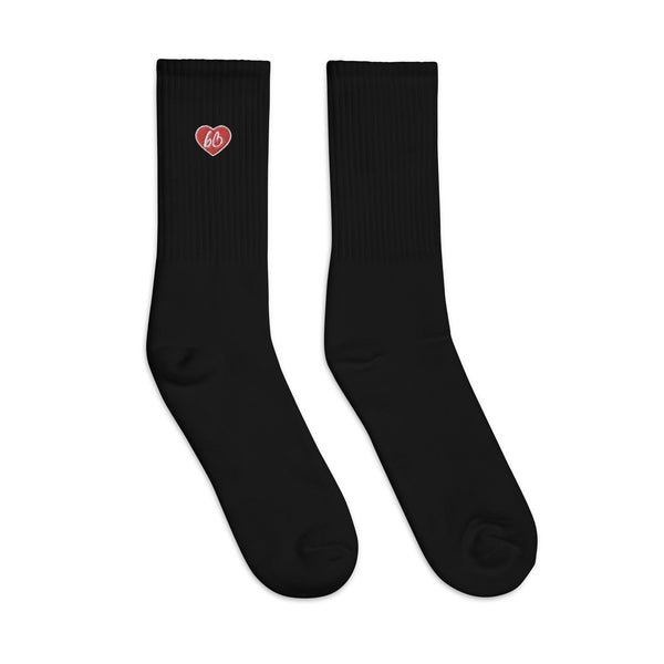 Heart bb Embroidered Socks