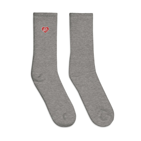 Heart bb Embroidered Socks