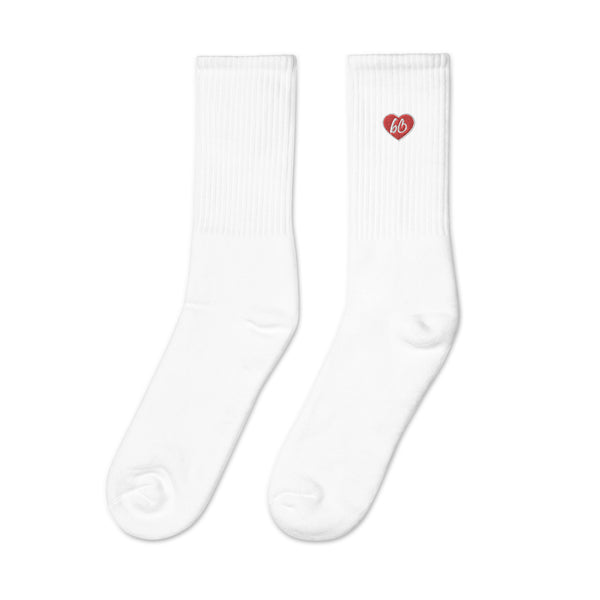 Heart bb Embroidered Socks