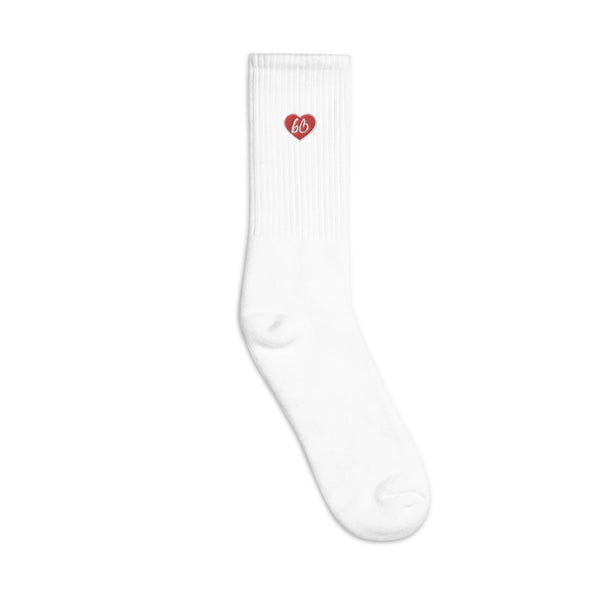 Heart bb Embroidered Socks