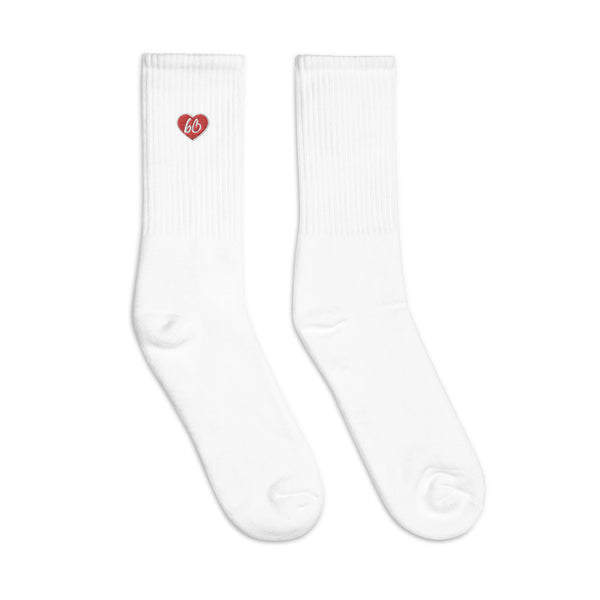 Heart bb Embroidered Socks