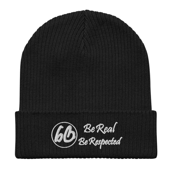 Circle 3D Puff Be Real Be Respected Organic Ribbed Beanie