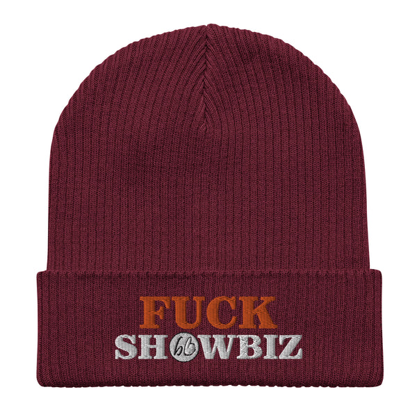 FUCK SHOWBIZ Organic Ribbed Beanie