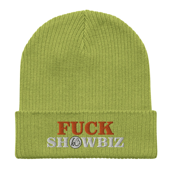 FUCK SHOWBIZ Organic Ribbed Beanie