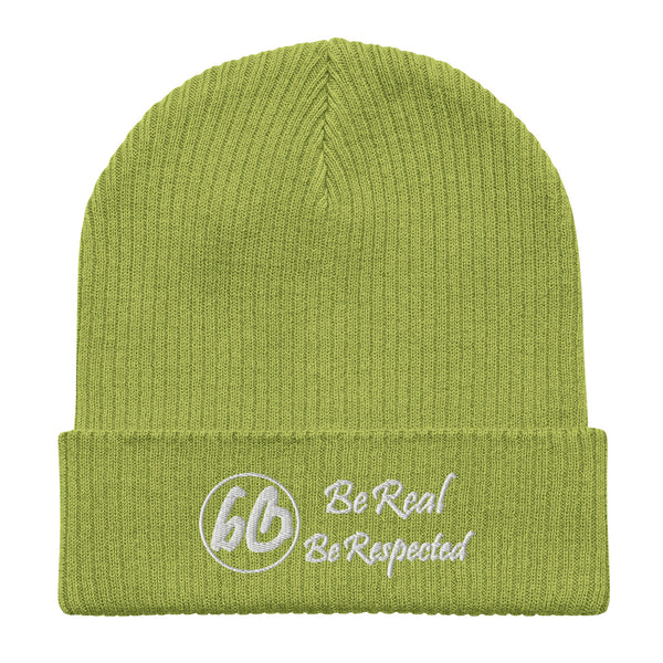 Circle 3D Puff Be Real Be Respected Organic Ribbed Beanie