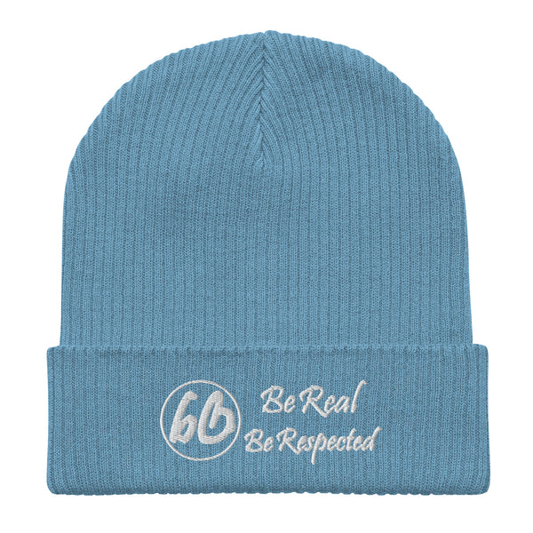 Circle 3D Puff Be Real Be Respected Organic Ribbed Beanie