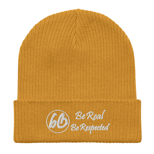 Circle 3D Puff Be Real Be Respected Organic Ribbed Beanie