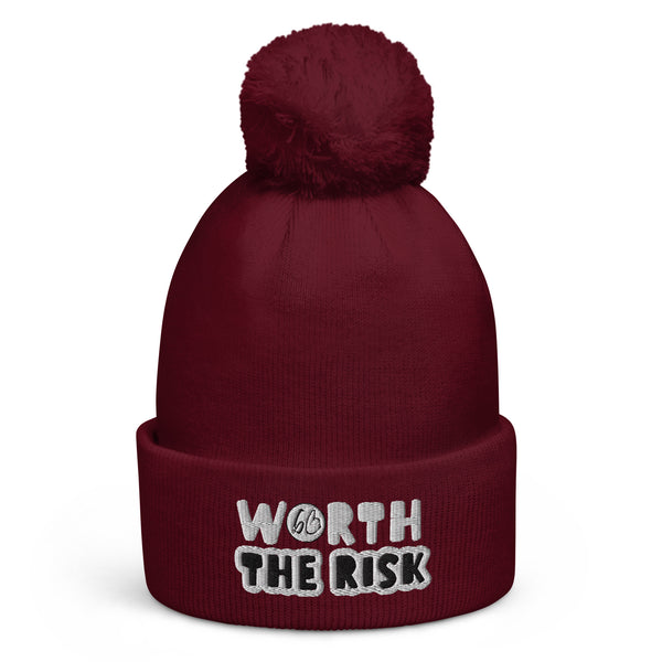 WORTH THE RISK Pom Pom Beanie