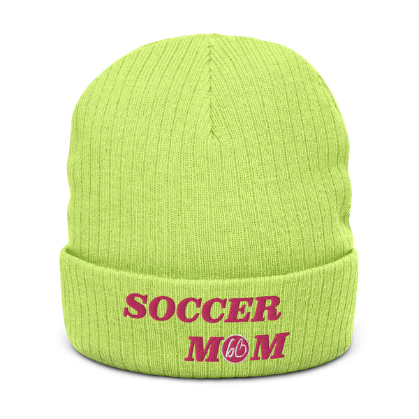 SOCCER MOM Ribbed Knit Beanie