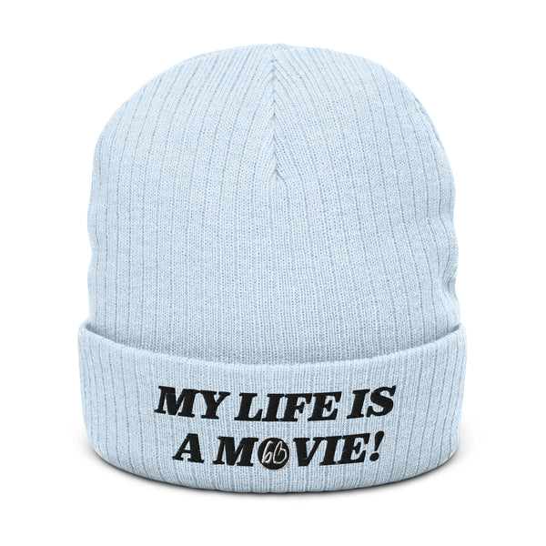 MY LIFE IS A MOVIE Ribbed Knit Beanie