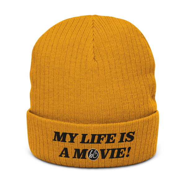 MY LIFE IS A MOVIE Ribbed Knit Beanie