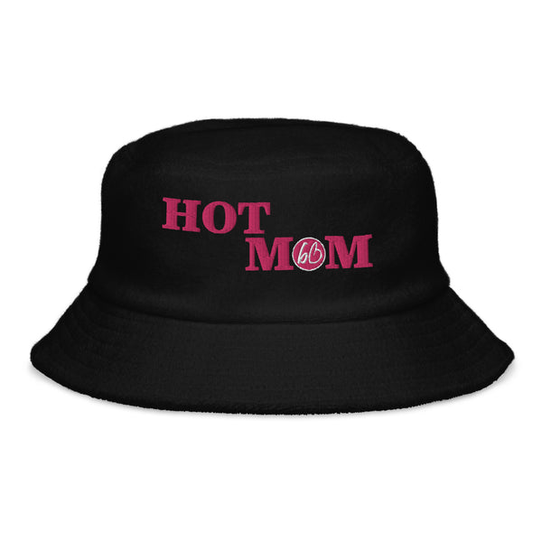 HOT MOM Unstructured Terry Cloth Bucket Hat