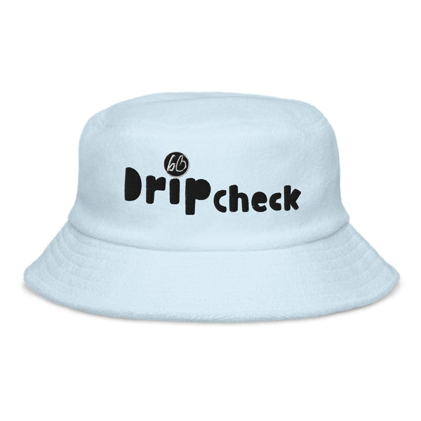 Drip Check Unstructured Terry Cloth Bucket Hat