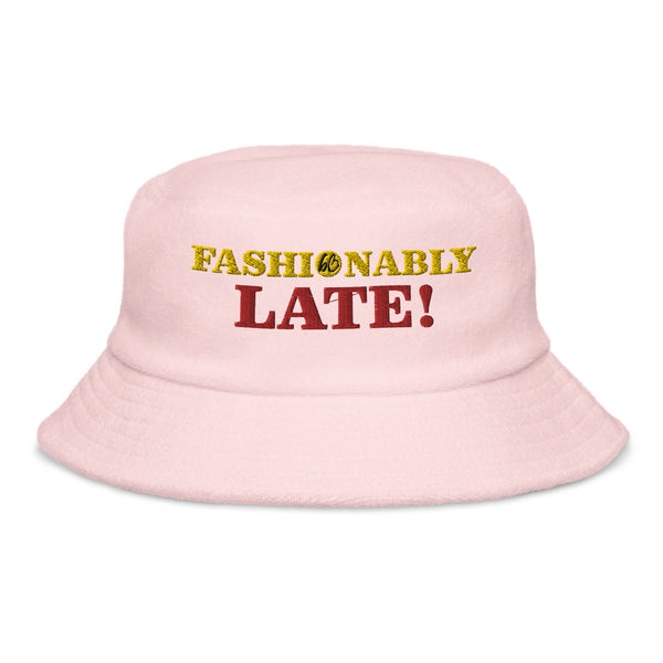 FASHIONABLY LATE! Unstructured Terry Cloth Bucket Hat