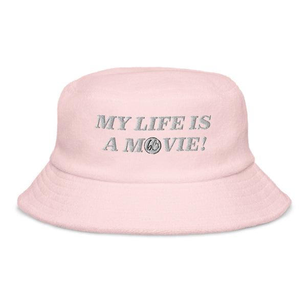 MY LIFE IS A MOVIE Unstructured Terry Cloth Bucket Hat