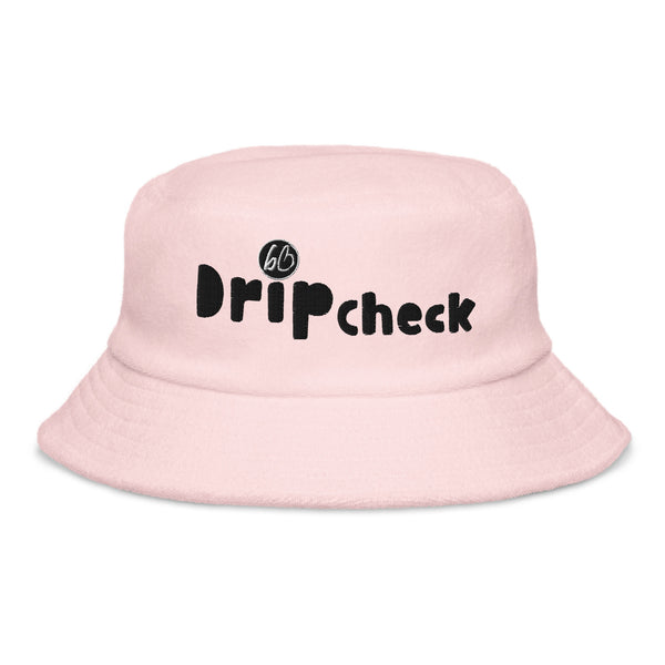 Drip Check Unstructured Terry Cloth Bucket Hat