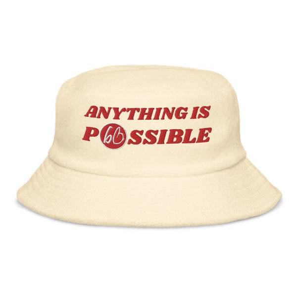 ANYTHING IS POSSIBLE Unstructured Terry Cloth Bucket Hat
