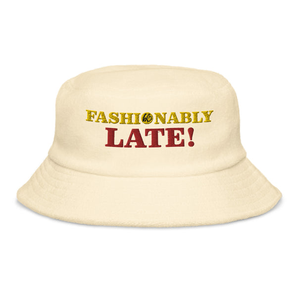 FASHIONABLY LATE! Unstructured Terry Cloth Bucket Hat