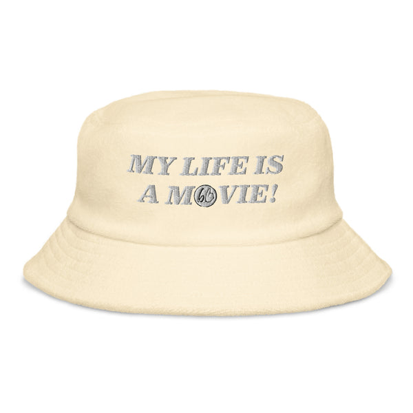 MY LIFE IS A MOVIE Unstructured Terry Cloth Bucket Hat