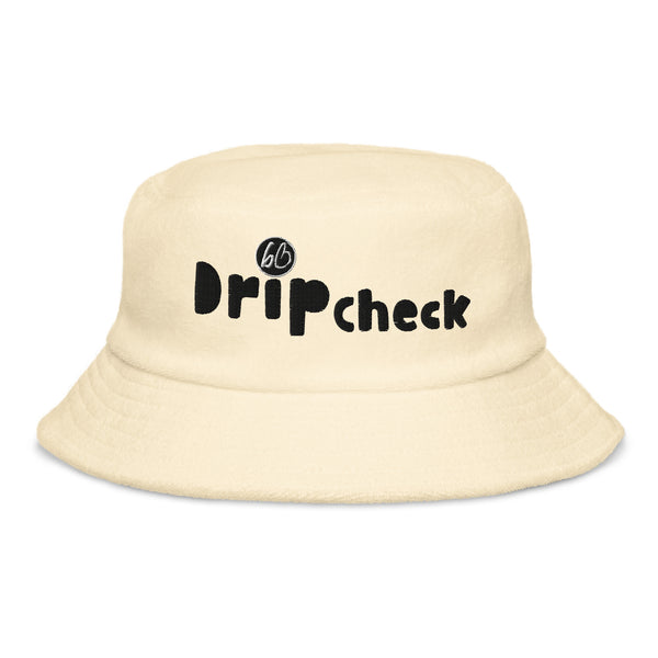 Drip Check Unstructured Terry Cloth Bucket Hat