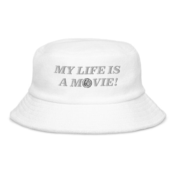 MY LIFE IS A MOVIE Unstructured Terry Cloth Bucket Hat