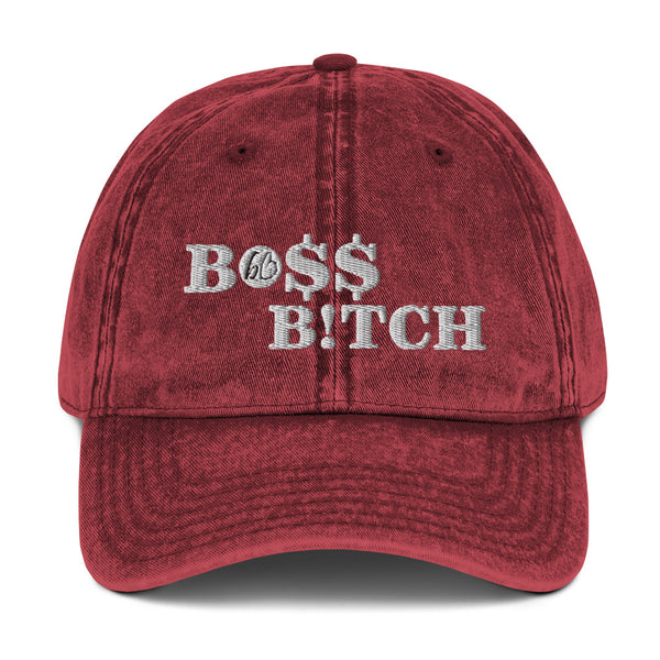 BO$$ B!TCH Vintage Cotton Twill Hat