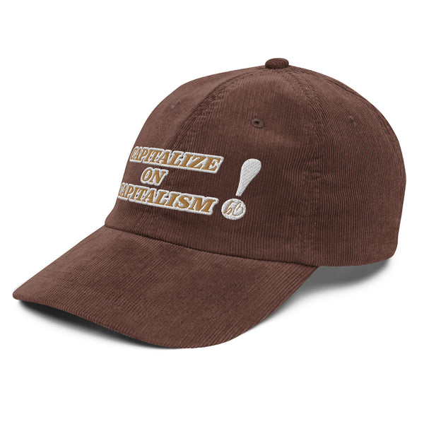 CAPITALIZE ON CAPITALISM! Vintage Corduroy Hat