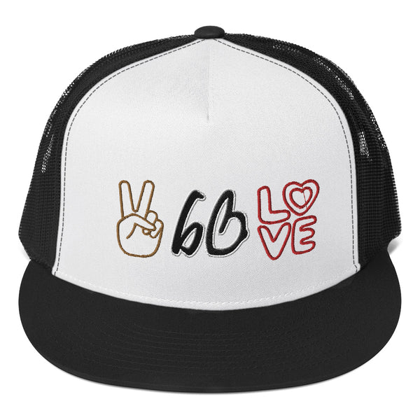 PEACE & LOVE bb Trucker Hat