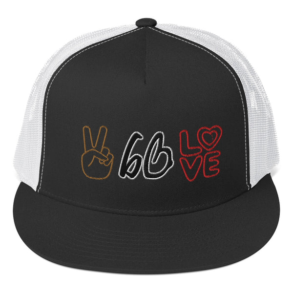 PEACE & LOVE bb Trucker Hat