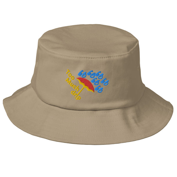 TOO MUCH DRIP Old School Bucket Hat